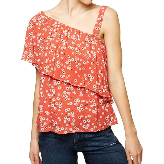 Womens Flounce One Shoulder Blouse tigerlily M