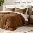 thumbnail image 6 of Bare Home Luxury Duvet Cover and Sham Set - Premium 1800 Collection - Ultra-Soft - California King, Caramel, 3-Pieces, 6 of 10