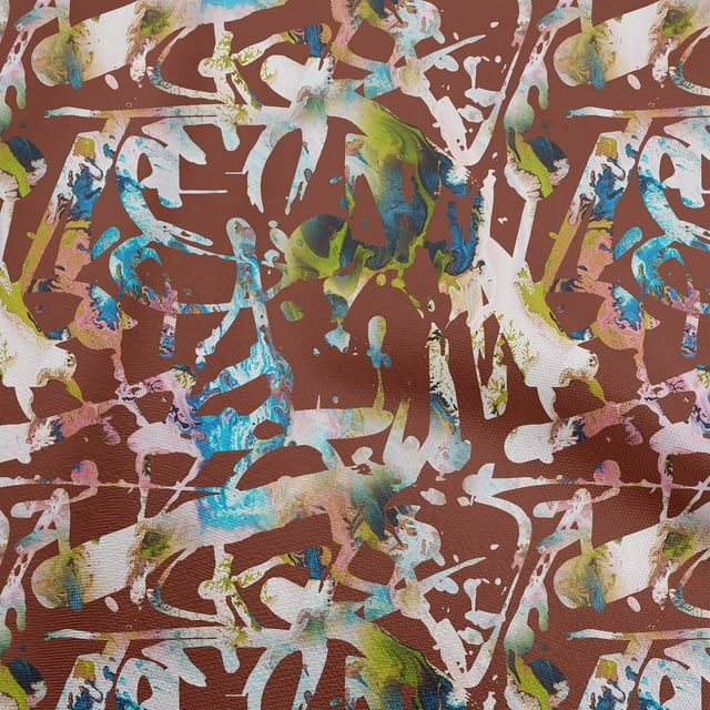 oneOone Cotton Cambric Brown Fabric Abstract Sewing Craft Projects Fabric Prints By Yard 56 Inch Wide