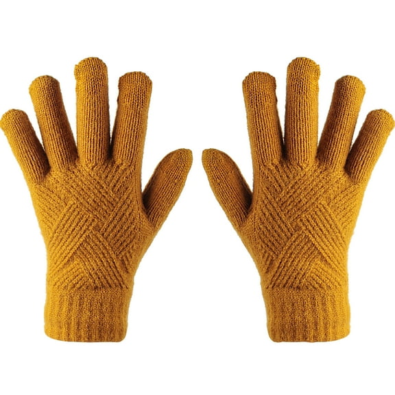 Prolriy Winter Gloves Women Knitted Warm Non-Slip Touchscreen Gloves Women Gloves Winter Gloves Winter Gloves Yellow