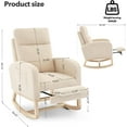 thumbnail image 2 of Rocking Chair,Nursery Upholstered Modern Glider Rocker with Padded Seat,High Backrest Comfy Armchair with Extendable footStool for Living Room Bedroom Balcony Offices, 2 of 6