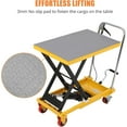 thumbnail image 2 of Mescukay Hydraulic Lift Table Cart 500 LBS Capacity 28.5" Height, Elevating Hydraulic Cart with 4 Wheels and No-Slip Pad, Manual Single Scissor Lift Table, 2 of 7