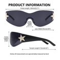 thumbnail image 3 of Gafas de sol Y2k sin montura, gafas de sol para hombre y mujer, gafas de sol envolventes Y2k con escudo sin montura, gafas Y2k estéticas de moda (negro), 3 of 5