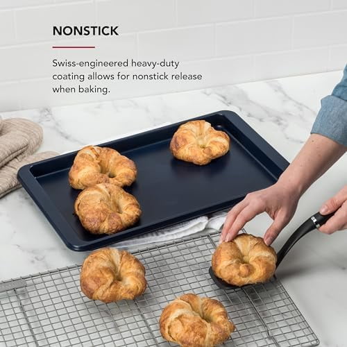 10x15in Nonstick Aluminized Steel Baking Sheet, Ink Blue