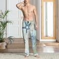 thumbnail image 4 of Salouo Algae Corals and Seashells Print Pajama Pants for Men, Lounge Pants Elastic Waistband Casual Men's sleepwear Loungewear Sleep Pajama Pant -X-Large, 4 of 7