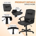 thumbnail image 2 of bigleap Office Chair Leather Boss Chair Ergonomic Computer Gaming Chair With High Back Executive Swivel Chair With Arm Rest and Height Adjustment, 2 of 6