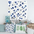 thumbnail image 3 of Designart 'Blue Wildflowers With Green Leaves On White' Traditional Framed Art Print, 3 of 4