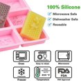 thumbnail image 3 of Moldes de silicona de abeja 3D, moldes de panal para jabones, molde rectangular para hornear pasteles, molde de resina para velas de colmena para manualidades caseras (cuadrado, ro, 3 of 4