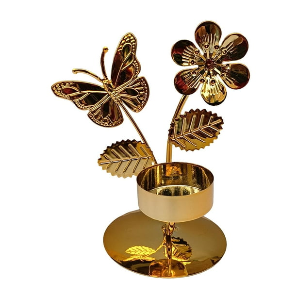 Portavelas de hierro de un solo cabezal, decoración del hogar, candelabro moderno, MESA CENTRO de MESA, adorno para oficina y sala de estar Forma de mariposa