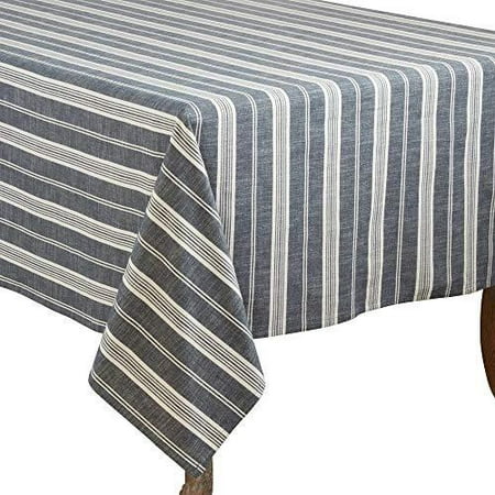

Fennco Styles Neutral Classic Multi Striped 100% Cotton Tablecloth - Various Size Table Cove for Everyday Use Home Dining Room Décor and Banquets