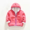 thumbnail image 2 of Toddler Baby Boy Girls Fleece Lined Jackets Kids Fuzzy Sherpa Warm Winter Coat Outerwear Lightweight Long Sleeve Hooded Zip Up Jacket Coats with Pockets, 2 of 7