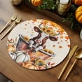 thumbnail image 5 of Fall Round Placemats Set of 4 Funny Cow Bathtub Place Mats Thanksgiving Woven Placemat Sunflower Pumpkin Maple Leaf Linen Circle Braided Table Mat for Kitchen Dining Table Party Home Decor 15 Inch, 5 of 9