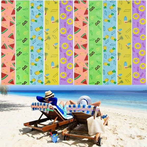 Beach Towel Bands, 10 Pack Bands for Cruise Chair Clips 12 X 2 in Holding Summer