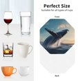 thumbnail image 6 of Honeii Dancing Whale print Leather Coaster Set of 4, ideal for safeguarding your furniture from drinks spills and effortless cleanup-Octagon, 6 of 6