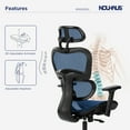 thumbnail image 2 of NOUHAUS Ergo3DL Ergonomic High-Back Mesh Office Chair with Adjustable Headrest, Lumbar Support, and Armrests, 2 of 6