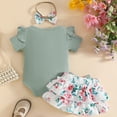 thumbnail image 7 of mgoYE Newborn Baby Girl Clothes Infant Ruffles Romper Shorts Set 3 6 9 12 18 Month Floral Summer Outfits Cute Baby Clothes Girl Size 12-18 Months, 7 of 7