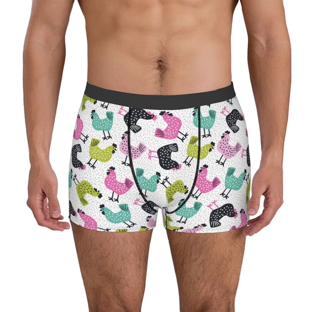 Fotbe Funny Chicken Calzoncillos Tipo Boxer con Bolsa de Soporte Total para Hombre, X-Temp Fresco, Transpirable y de Secado Rápido-Medium