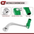 thumbnail image 3 of Folding Motorcycle Gear Shifter Lever for Honda CRF110F 2013-2018 Aluminum Alloy Pedal Shift Lever Arm Siver Tone Green Head, 3 of 6