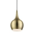 thumbnail image 4 of 49016-01 Livex Lighting Andes - 1 Light Mini Pendant In Urban Style-19.5 Inches Tall and 7.75 Inches Wide-Antique Brass Finish    -Traditional, 4 of 11
