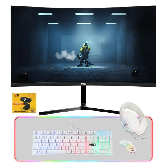 Restored TechMagnet All in one Desktop Computer,Cheetah 6,Intel Core i5 8th Gen,8GB DDR3,120GB SSD,New 24 inch Curved Display,Gaming Kit,Webcam,Windows 11 Pro