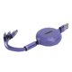 thumbnail image 5 of Cable de carga tipo extensión 3 en 1 de 1,1 M Cable de carga USB de línea de datos multifunción (púrpura), 5 of 5