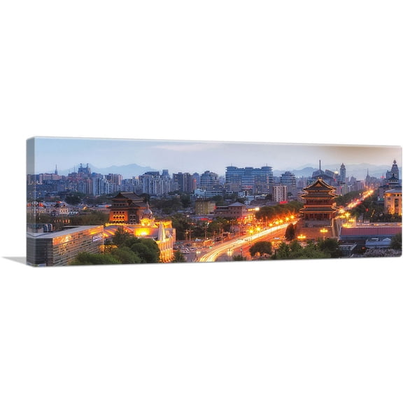 ARTCANVAS Beijing China Capital Skyline Panoramic Canvas Art Print - Size: 36" x 12" (1.50" Deep)