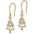 thumbnail image 2 of 14k Yellow Gold and Rhodium Diamond Christmas Tree Dangle Earrings - 28mm Natural Diamonds, 2 of 5