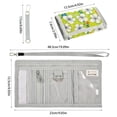 thumbnail image 3 of JIALIOU Nylon Trifold Card Wallet with ID Window Zipper Pocket for Men Women Teen Hawaiian-style White Hibiscus Flowers, 3 of 7
