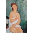 thumbnail image 2 of Modigliani, Amedeo 17x24 White Modern Wood Framed Museum Art Print Titled - Junge Frau im Hemd, 2 of 4