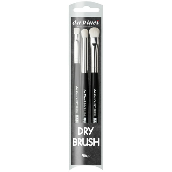 da Vinci DRY BURSH Miniature Painting Brushes, Synthetic, All Paint Types, Assorted, 3 Brush Set
