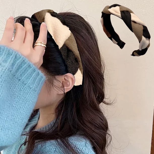 Diademas para mujer, diadema cuadrada, elegante diadema tejida con dientes antideslizantes, para uso diario, fiestas y eventos, accesorio para el cabello elegante, cómodo, ligero y duradero.