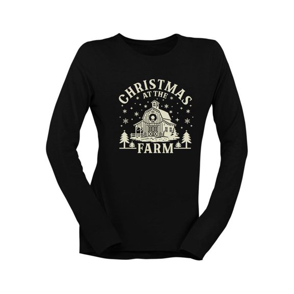 Farmhouse Christmas Rustic Holiday Women's Long Sleeve