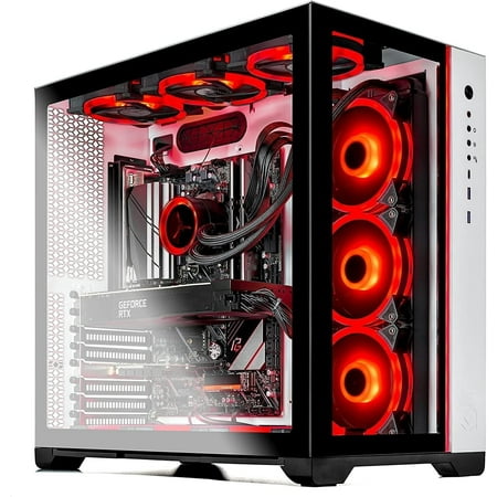 Skytech Prism II Gaming Computer PC Desktop - AMD Ryzen 7 5800X 8-Core 3.8GHz, RTX 3080 Ti 12G GDDR6X, 1TB NVMe Gen4 SSD, 16GB DDR4 3200, RGB Fans, 360mm AIO, AC WiFi, Windows 10 Home 64-bit, White
