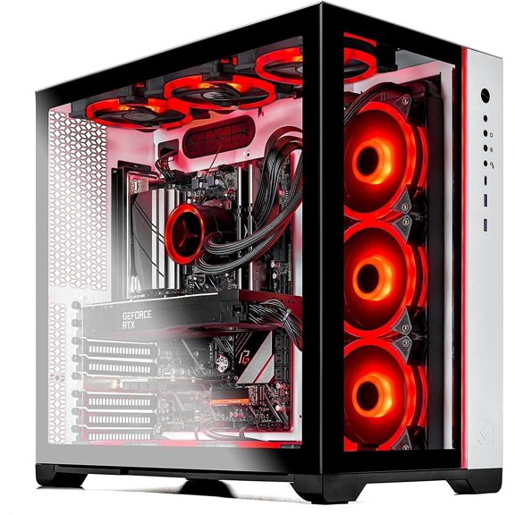 Skytech Prism II Gaming Computer PC Desktop - AMD Ryzen 7 5800X 8-Core 3.8GHz, RTX 3080 Ti 12G GDDR6X, 1TB NVMe Gen4 SSD, 16GB DDR4 3200, RGB Fans, 360mm AIO, AC WiFi, Windows 10 Home 64-bit, White