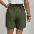 thumbnail image 6 of Women Summer Cotton Linen Shorts Fashion Casual Solid Color Drawstring Outwear Shorts for Women, 6 of 9
