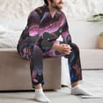 thumbnail image 7 of Salouo Bird6 Print Button-Front Long Sleeve Pajama Set for Men, Soft 2Pjs Men's Long Sleeve Sleepwear-XX-Large, 7 of 7