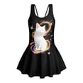 thumbnail image 4 of Uourmeti Magical White Cat Print Girls One Piece Swim Dress - Sleeveless Skirted Bathing Suit with Built-in Liner for Summer Beach & Pool, 4 of 8