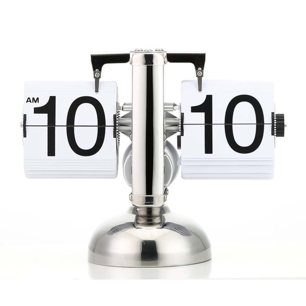 Digital Flip Down Clock Internal Gear Operated Flip Desk Shelf Clock