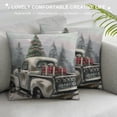thumbnail image 3 of GOSMITH Christmas Tree Reindeer Truck Stripes Gray Throw Pillow Covers, Winter Holiday Cushion Case Decoration for Sofa Couch, 3 of 5