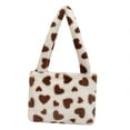 thumbnail image 3 of Elegante bolso de felpa Hobo, bolso de mano, bolso de cubo, bolso para axilas, corazón para mujer Marrón Zulema Monedero de hombro para mujer, 3 of 8