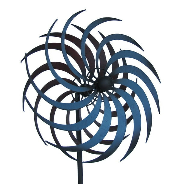 Metal Double Pinwheel Lawn Garden Wind Spinner Outdoor Yard