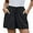 Black, variant on qucoqpe Womens Shorts Casual Drawstring Elastic Waist Cotton Shorts with Pockets