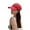 Red, variant on Mdesiwst Women Baseball Hat Long Brim Face Protection Letter Embroidery Empty Top Fasten Tape Sunscreen Adjustable Solid Color Sports Peaked Hat Headwear