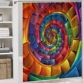thumbnail image 5 of Colourful And Abstract Spiral Shower Curtain Sets 4 Piece Rug Toilet Lid Cover And Non-Slip U Shape Mat Abstract Art Waterproof Shower Curtain for Bathtub Decor, 5 of 8