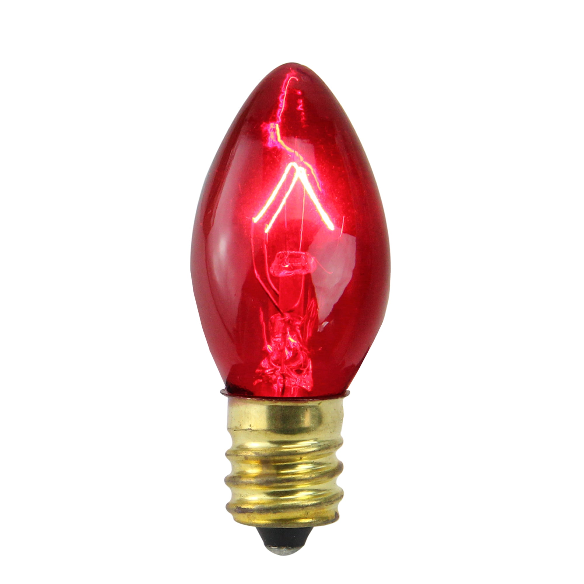 Northlight Pack of 25 Transparent Red C7 Christmas Replacement Bulbs