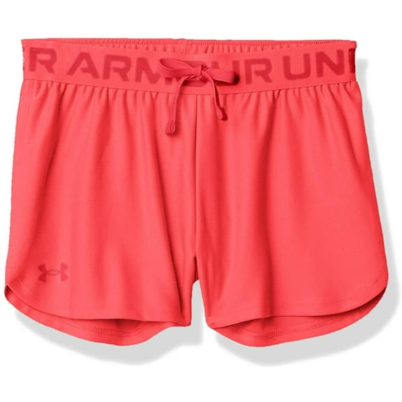 Under Armour Girls Play Up Solid Shorts , Cerise 653/Pink Lemonade , Youth Medium