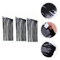 UNOMOR 3Set  Home Decor Black Plastic Window Curtain for Indoor Use