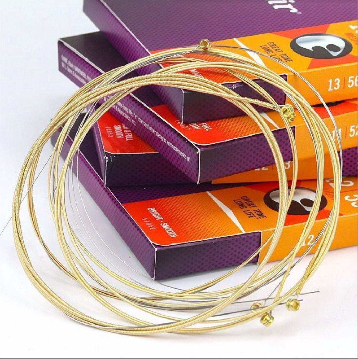 *6 SETS ELIXIR 16052 NANOWEB ACOUSTIC GUITAR STRINGS LIGHT 12-53 PHOSPHOR BRONZE