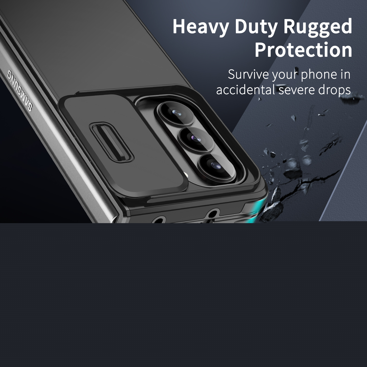 thumbnail image 5 of for Samsung Galaxy Z Fold 6 Case, Built-in Camera Lens Slide Cover, Military Grade Drop Protection, Heavy Duty Rugged Shockproof Hard PC Protective Phone Cover For Samsung Galaxy Z Fold 6,Black, 5 of 9