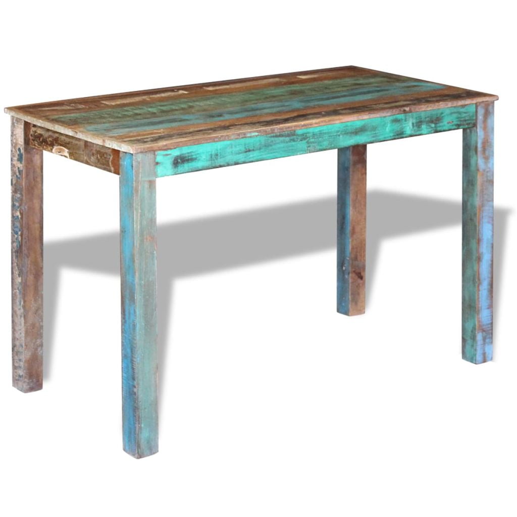 Kepooman Modern Rectangle Reclaimed Wood Bar Table for Kitchen Dining Room, 45.3" x 23.6" x 30", Multi-color Kepooman Modern Rectangle Reclaimed Wood Bar Table for Kitchen Dining Room, 45.3" x 23.6" x 30", Multi-color